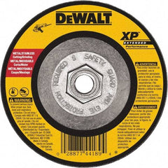 DeWALT - 24 Grit, 6" Wheel Diam, 1/4" Wheel Thickness, Type 27 Depressed Center Wheel - Zirconia Alumina, Resinoid Bond, 10,100 Max RPM, Compatible with Angle Grinder - Industrial Tool & Supply