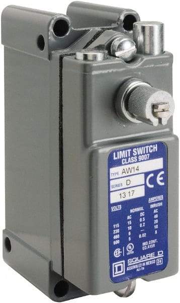 Square D - SPDT, NC/NO, 600 VAC, Screw Terminal, Rotary Head Actuator, General Purpose Limit Switch - 1, 2, 4, 12, 13 NEMA Rating, IP65 IPR Rating, Surface Mount - Industrial Tool & Supply