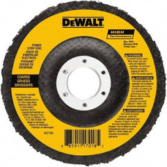 DeWALT - 100 Grit, 4-1/2" Disc Diam, 5/8-11 Center Hole, Type 27 Aluminum Oxide Flap Disc - 13,300 Max RPM, Fiberglass Backing, Arbor Attaching System, Non-Woven - Industrial Tool & Supply