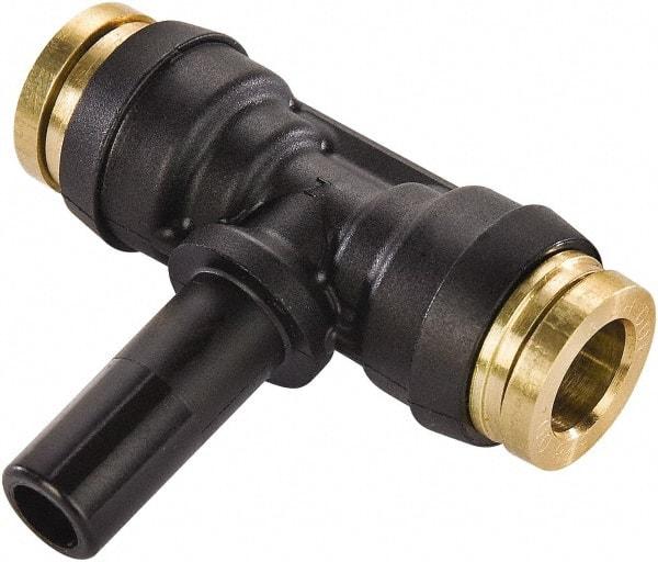 Parker - 1/4" Tube OD, Composite Push-to-Connect Tube Plug-In Branch Tee - Tube to Stem Connection, 250 Max psi, Buna-N O-Ring, -40 to 200°F Working Temp - Industrial Tool & Supply