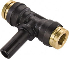 Parker - 1/4" Tube OD, Composite Push-to-Connect Tube Plug-In Branch Tee - Tube to Stem Connection, 250 Max psi, Buna-N O-Ring, -40 to 200°F Working Temp - Industrial Tool & Supply