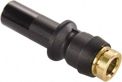 Parker - 1/4 x 3/8" Outside Diam, Brass Push-to-Connect Tube Plug-In Adapter - 250 Max psi, Push to Connect Connection, Buna-N O-Ring - Industrial Tool & Supply
