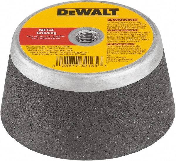 DeWALT - 5" Diam x 2" Thick, 16 Grit Surface Grinding Wheel - Aluminum Oxide/Silicon Carbide Blend, Type 11, Coarse Grade, 7,000 Max RPM, Resinoid Bond, One-Side Recess - Industrial Tool & Supply