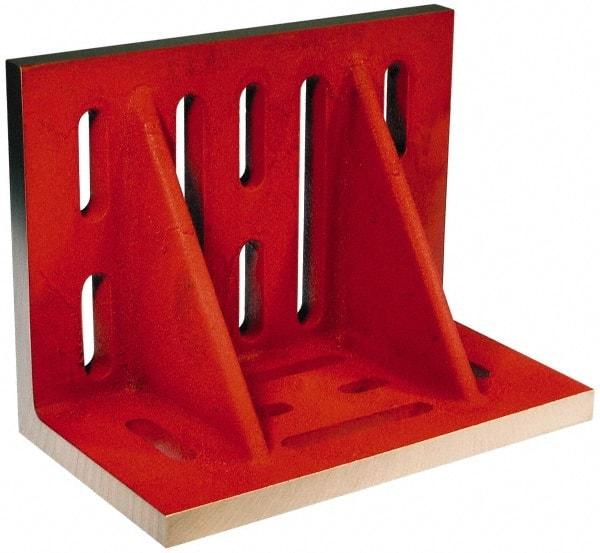 Suburban Tool - 12" Wide x 8" Deep x 9" High Cast Iron Machined Angle Plate - Standard Plate, Through-Slots on Surface, Double Web, 1" Thick, Single Plate - Industrial Tool & Supply