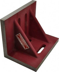 Suburban Tool - 9" Wide x 6" Deep x 7" High Cast Iron Machined Angle Plate - Standard Plate, Through-Slots on Surface, Double Web, 3/4" Thick, Single Plate - Industrial Tool & Supply