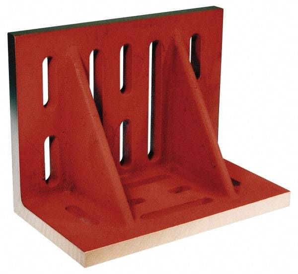 Suburban Tool - 20" Wide x 12" Deep x 16" High Cast Iron Machined Angle Plate - Slotted Plate, Through-Slots on Surface, Double Web, 1-1/8" Thick, Single Plate - Industrial Tool & Supply