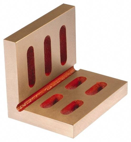 Suburban Tool - 10" Wide x 6" Deep x 8" High Cast Iron Machined Angle Plate - Standard Plate, Through-Slots on Surface, Open End, 1-1/16" Thick, Single Plate - Industrial Tool & Supply