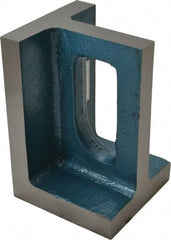 Interstate - 1 Hole, 6" High x 4" Wide x 4" Deep, Right Angle Iron - Semi-Steel, Machined, Parallel to within 0.003" per 6", Square to within 0.004" per 6" - Industrial Tool & Supply