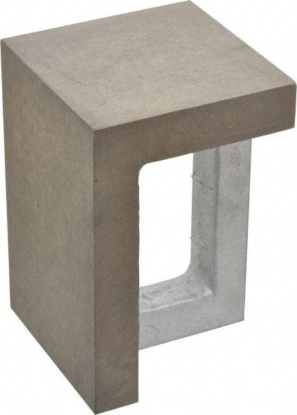 Interstate - 1 Hole, 6" High x 4" Wide x 4" Deep, Right Angle Iron - Semi-Steel, Precision Ground, Parallel & Square to within 0.0018" per 6" - Industrial Tool & Supply