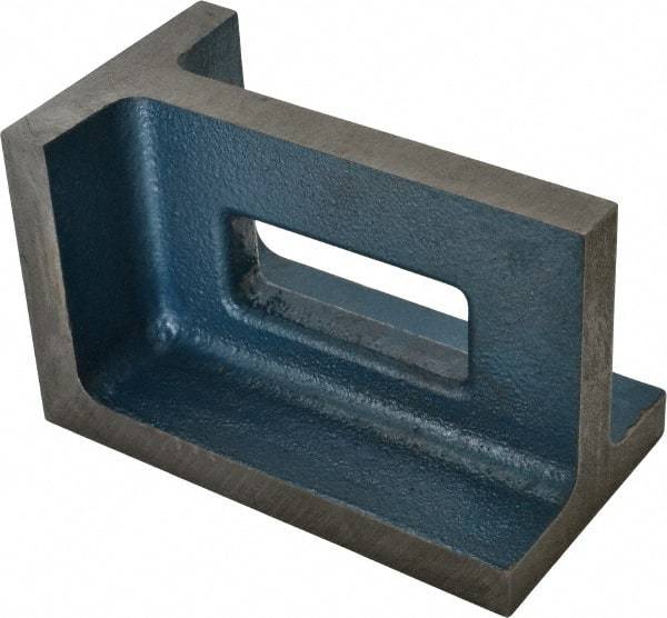 Interstate - 1 Hole, 8" High x 4-1/2" Wide x 5" Deep, Right Angle Iron - Semi-Steel, Precision Ground, Parallel & Square to within 0.0018" per 6" - Industrial Tool & Supply