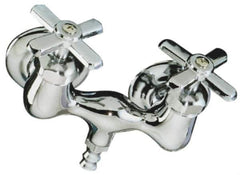 B&K Mueller - Exposed, Two Handle, Chrome Coated, Brass, Bath Faucet - Cross Handles, 3-3/8 Inch Mounting Centers, Brass Handles - Industrial Tool & Supply