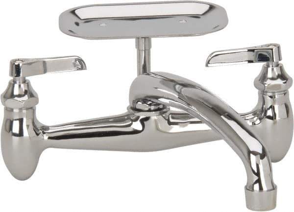 B&K Mueller - Spout with Soap Dish, Two Handle Design, Chrome, Industrial and Laundry Faucet - Lever Handle - Industrial Tool & Supply