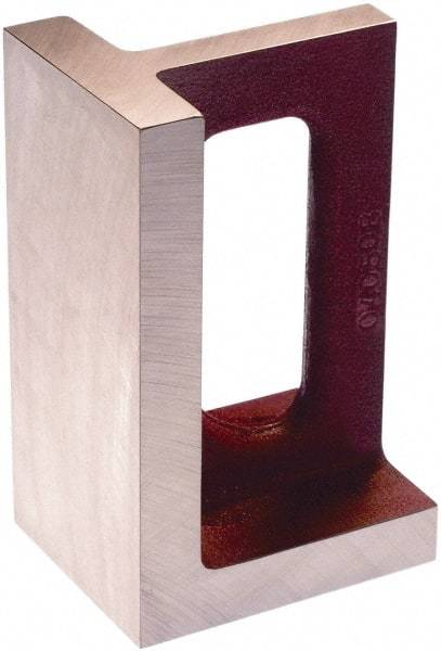 Suburban Tool - 1 Hole, 12" High x 5" Wide x 8" Deep, Right Angle Iron - Cast Iron, Machined, 1-1/4" Thick, Parallel & Square to within 0.002" per 6" - Industrial Tool & Supply