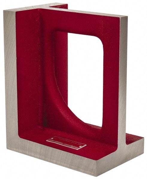 Suburban Tool - 1 Hole, 10" High x 5-1/2" Wide x 8" Deep, Right Angle Iron - Cast Iron, Machined, 1-1/8" Thick, Parallel & Square to within 0.002" per 6" - Industrial Tool & Supply