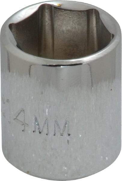 Proto - 1/4" Drive, Standard Hand Socket - 6 Points, 7/8" OAL, Chrome Vanadium, Chrome Finish - Industrial Tool & Supply