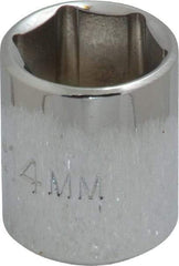Proto - 1/4" Drive, Standard Hand Socket - 6 Points, 7/8" OAL, Chrome Vanadium, Chrome Finish - Industrial Tool & Supply