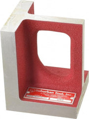 Suburban Tool - 1 Hole, 5" High x 3-3/4" Wide x 4" Deep, Right Angle Iron - Cast Iron, Precision Ground, 3/4" Thick, Parallel to within 0.00025" per 6", Square to within 0.0005" per 6" - Industrial Tool & Supply