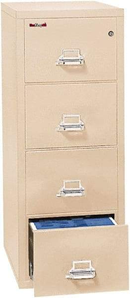 FireKing - 20.81" Wide x 52-3/4" High x 31-9/16" Deep, 4 Drawer Vertical File - Steel, Parchment - Industrial Tool & Supply