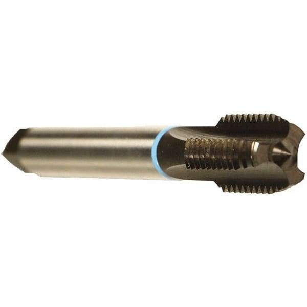 Emuge - M12x1.50 Metric Fine 6HX 3 Flute Nitride Finish Cobalt Straight Flute Machine Tap - Bottoming, Right Hand Thread, 3-3/8" OAL, 0.866" Thread Length, Oversize - Exact Industrial Supply