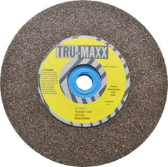 Tru-Maxx - 60 Grit Aluminum Oxide Bench & Pedestal Grinding Wheel - 5" Diam x 1" Hole x 1/2" Thick, 6495 Max RPM, O Hardness, Medium Grade , Vitrified Bond - Industrial Tool & Supply