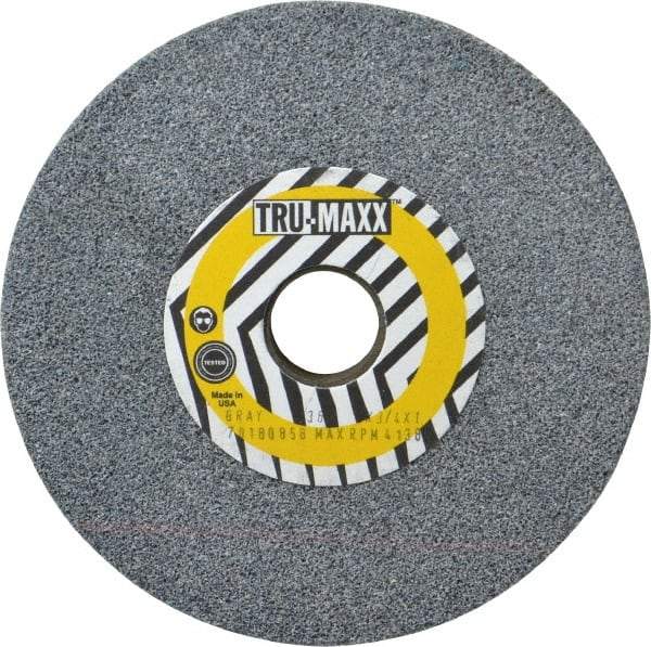 Tru-Maxx - 36 Grit Aluminum Oxide Bench & Pedestal Grinding Wheel - 6" Diam x 1" Hole x 3/4" Thick, 5410 Max RPM, O Hardness, Very Coarse Grade , Vitrified Bond - Industrial Tool & Supply