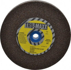 Tru-Maxx - 46 Grit Aluminum Oxide Bench & Pedestal Grinding Wheel - 6" Diam x 1" Hole x 3/4" Thick, 5410 Max RPM, O Hardness, Coarse Grade , Vitrified Bond - Industrial Tool & Supply