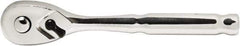Paramount - 1/4" Drive Pear Head Quick-Release Ratchet - Chrome Finish, 5-1/2" OAL, 72 Gear Teeth - Industrial Tool & Supply