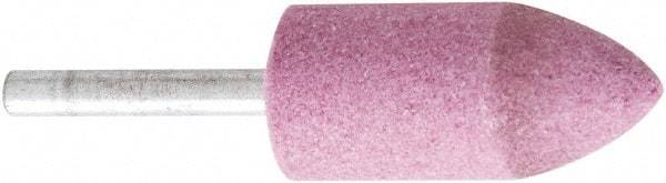 Camel Grinding Wheels - 7/8" Head Diam x 2" Thickness, A11, Tree End, Aluminum Oxide Mounted Point - Pink, Medium Grade - Industrial Tool & Supply