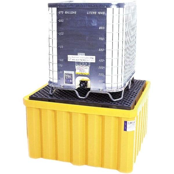 UltraTech - 400 Gal Sump, 8,000 Lb Capacity, Polyethylene Spill Deck or Pallet - 59" Long x 59" Wide x 33" High, Drain Included, 1 Tank Drum Configuration - Industrial Tool & Supply