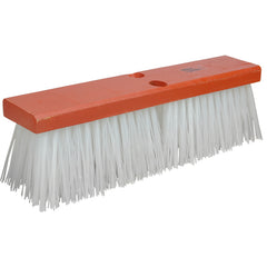 14″ Street Broom, 4″ Trim, White Polypropylene Fill, Orange Block - Industrial Tool & Supply