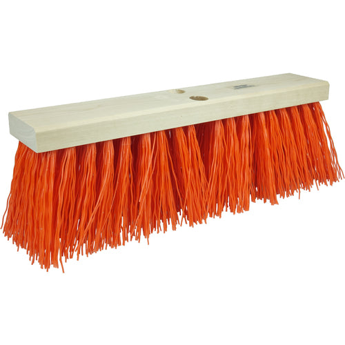 16″ Street Broom, 5-1/4″ Trim Length, Orange Polypropylene Fill - Industrial Tool & Supply