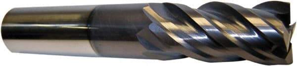 Accupro - 5/8", 7/8" LOC, 5/8" Shank Diam, 3" OAL, 4 Flute, Solid Carbide Square End Mill - Single End, AlTiN Finish, Spiral Flute, 40° Helix, Centercutting, Right Hand Cut, Right Hand Flute - Industrial Tool & Supply
