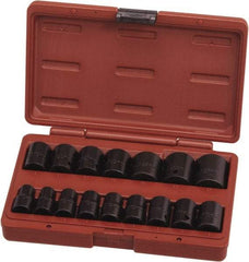 Paramount - 16 Piece 1/2" Drive Standard Impact Socket Set - 6 Points, 10 to 27mm, Metric Measurement Standard - Industrial Tool & Supply