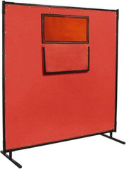 Steiner - 8 Ft. Wide x 6 Ft. High x 1 Inch Thick, Fiberglass Welding Welding Screen Kit - Red - Industrial Tool & Supply