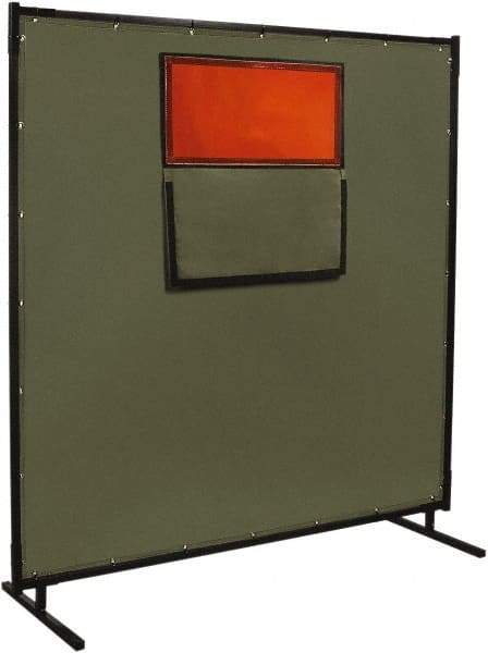 Steiner - 8 Ft. Wide x 6 Ft. High x 1 Inch Thick, Cotton Duck Welding Welding Screen Kit - Olive - Industrial Tool & Supply