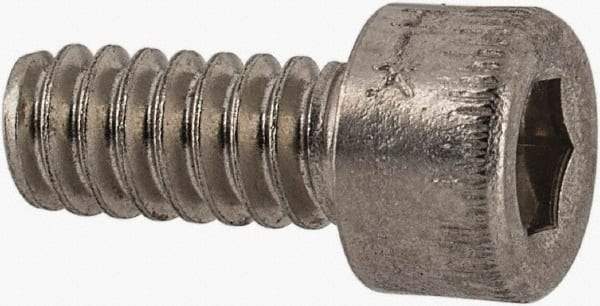 Holo-Krome - #6-32 UNC Hex Socket Drive, Socket Cap Screw - Grade 18-8 Stainless Steel, Uncoated, Fully Threaded, 5/16" Length Under Head - Industrial Tool & Supply