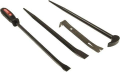 Mayhew - 4 Piece Utility Pry Bar Set - 1" Head Width, Includes 7-1/2, 16 & 17" Lengths - Industrial Tool & Supply