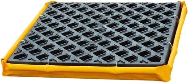 UltraTech - 6 Gal Sump, 1,500 Lb Capacity, 1 Drum, Polyethylene Spill Deck or Pallet - 24" Long x 24" Wide x 2-1/2" High, Yellow and Black, Low Profile, Inline Drum Configuration - Industrial Tool & Supply