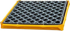 UltraTech - 6 Gal Sump, 1,500 Lb Capacity, 1 Drum, Polyethylene Spill Deck or Pallet - 24" Long x 24" Wide x 2-1/2" High, Yellow and Black, Low Profile, Inline Drum Configuration - Industrial Tool & Supply