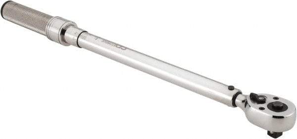 CDI - 1/2" Drive Micrometer Adjustable Torque Wrench - 40 N/m to 200 N/m Torque, 19" OAL, 2 N/m Graduation - Industrial Tool & Supply