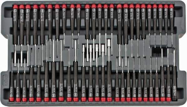 Wiha - 51 Piece Hex, Nut Driver, Phillips, Slotted & Torx Screwdriver Set - Bit Sizes: Hex SAE 0.028, 0.035, 0.05, 1/16, 5/64, 3/32, 7/64, 1/8, 9/64 & 5/32, Philips #000 to #1, Torx T1, T2, T3, T4, T5, T6, T7, T8, T9 & T10 - Industrial Tool & Supply