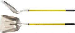 Ampco - 11" High x 14" Wide Square Aluminum Shovel - 60-1/2" Long Fiberglass Straight Handle, No Step - Industrial Tool & Supply