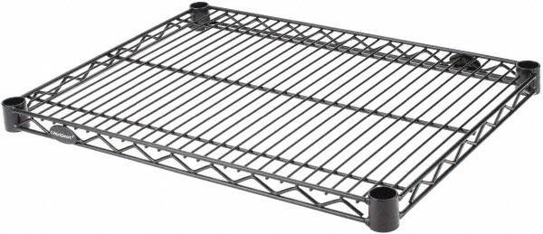 Value Collection - 24" Wide, 1.19" High, Open Shelving Accessory/Component - Black Powder Finish, 18" Deep, Use with NuLine Units - Industrial Tool & Supply