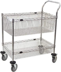 Value Collection - 300 Lb Capacity, 18" Wide x 30" Long x 40" High Mail Cart - 2 Shelf, Steel, 2 Rigid/2 Swivel Casters - Industrial Tool & Supply