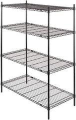 Value Collection - 4 Shelf Wire Shelving - Starter Unit - 48" Wide x 24" Deep x 63" High, - Industrial Tool & Supply
