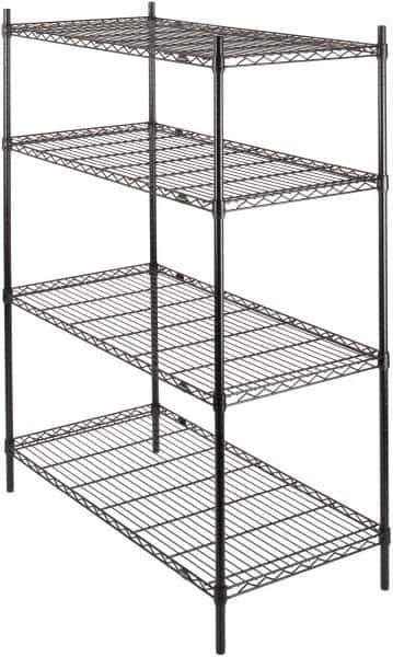 Value Collection - 4 Shelf Wire Shelving - Starter Unit - 36" Wide x 24" Deep x 63" High, - Industrial Tool & Supply