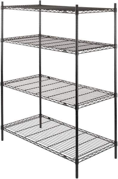 Value Collection - 4 Shelf Wire Shelving - Starter Unit - 48" Wide x 18" Deep x 63" High, - Industrial Tool & Supply