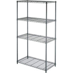 Value Collection - 4 Shelf Wire Shelving - Starter Unit - 36" Wide x 18" Deep x 63" High, - Industrial Tool & Supply