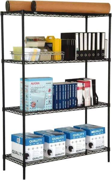 Value Collection - 4 Shelf Wire Shelving Unit - 36" Wide x 24" Deep x 63" High, - Industrial Tool & Supply