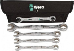 Wera - 4 Piece, 7/16" to 3/4", 12 Point Combination Wrench Set - Inch Measurement Standard, Satin Finish, Comes in Cordura Nylon Roll - Industrial Tool & Supply